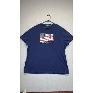 Polo Ralph Lauren Shirt Mens 2XL Navy American‎ Flag Graphic Classic Fit Tee